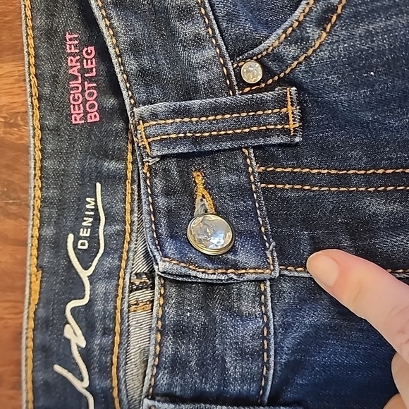 INC regular Bootcut Fit Dark Blue Denim Jeans Size 8 - Picture 4 of 8